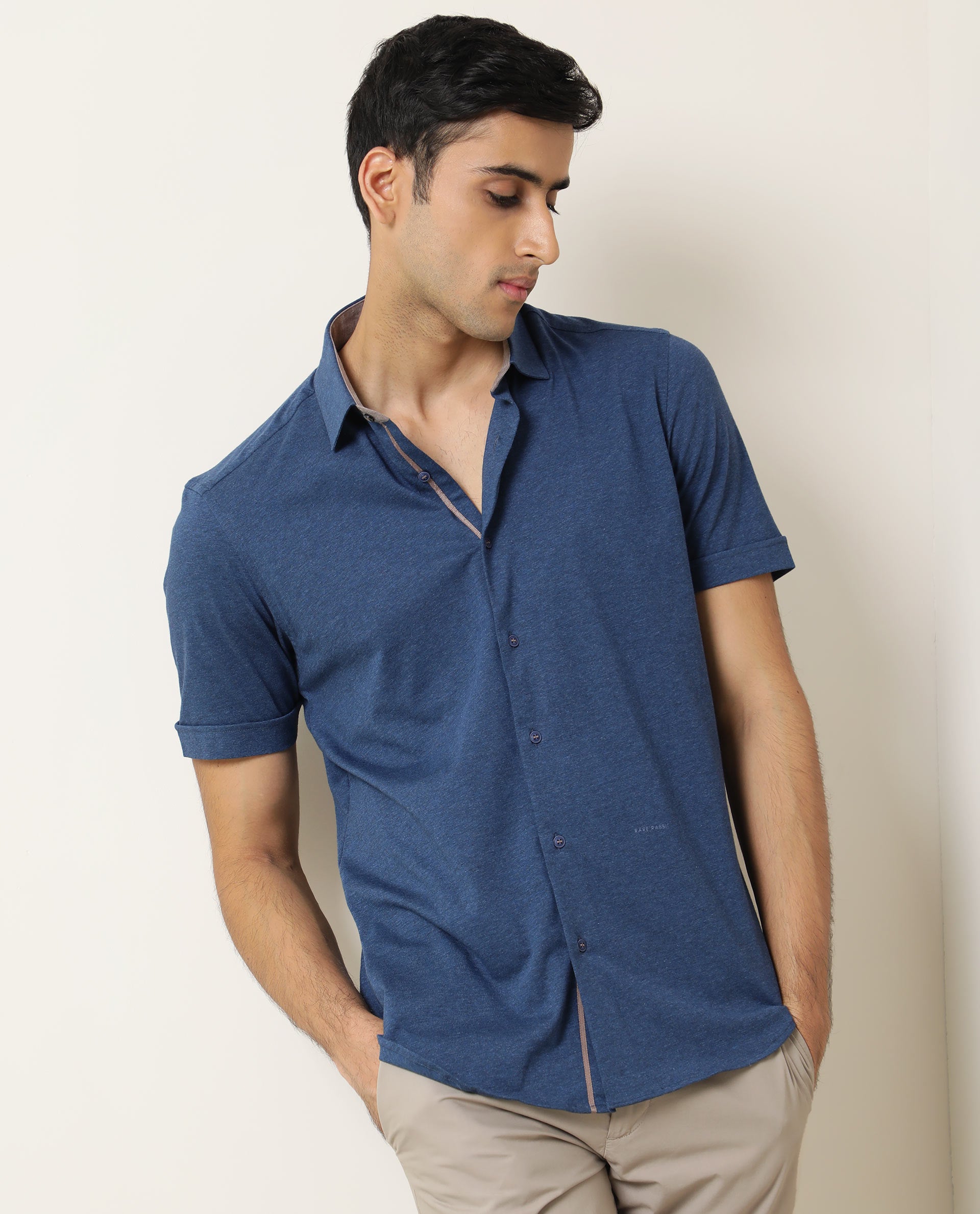 Must Haves Formal Sky Blue Textured Shirt - Samuel